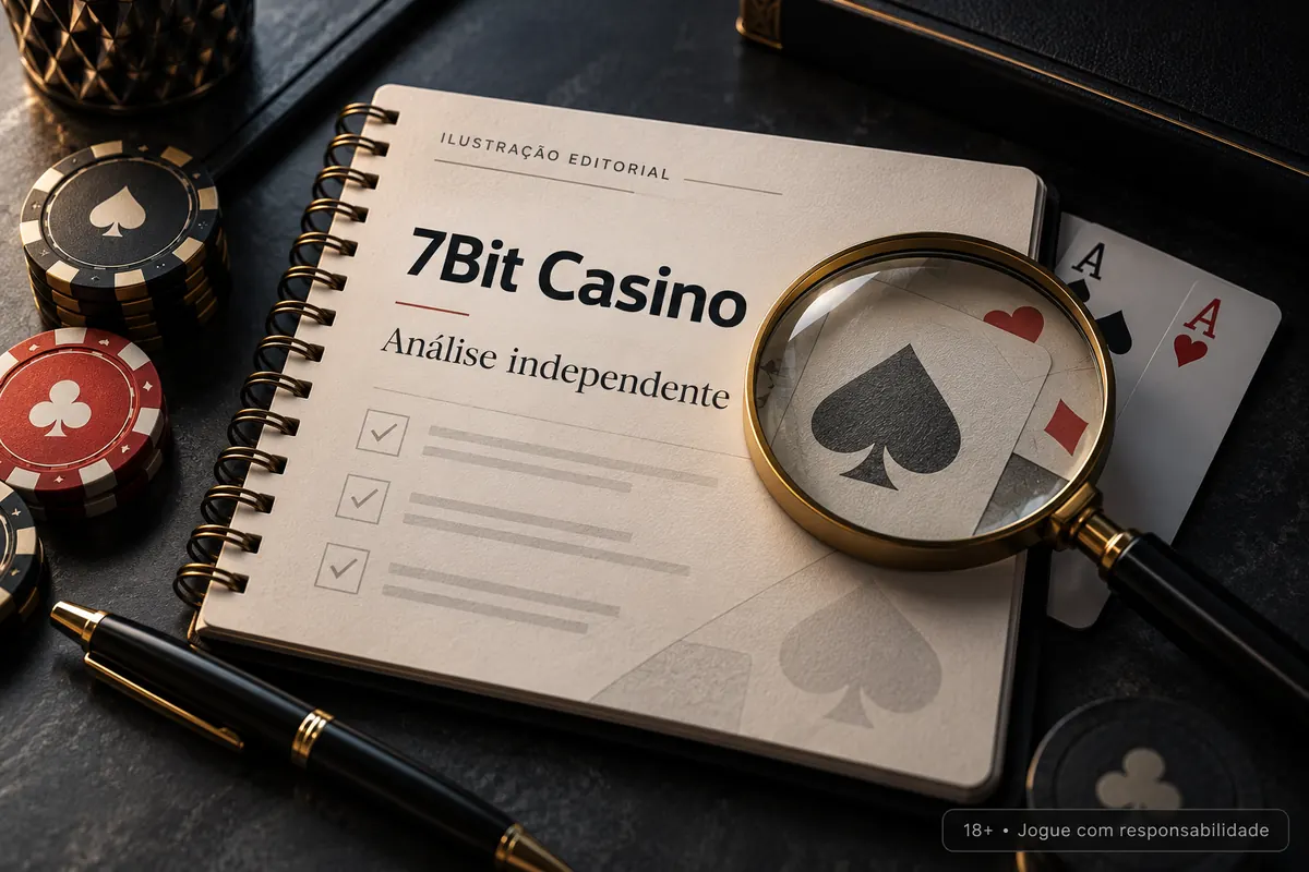 Análise independente de 7Bit Casino: o que verificamos antes de recomendar. Ilustração editorial.