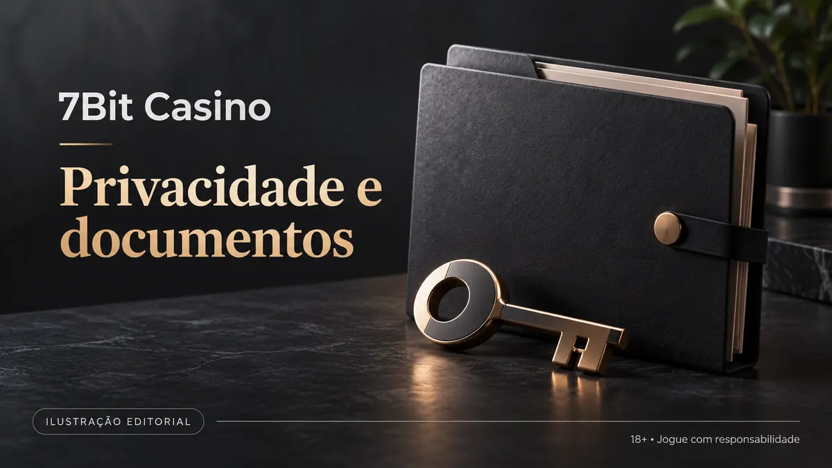 Privacidade e documentos em 7Bit Casino: verificação de identidade antes do primeiro saque. Ilustração editorial.