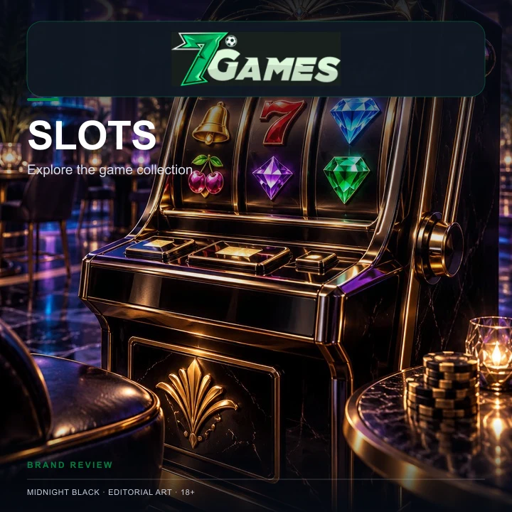 Slots em 7Games: o RTP de cada jogo aparece no menu de informações.