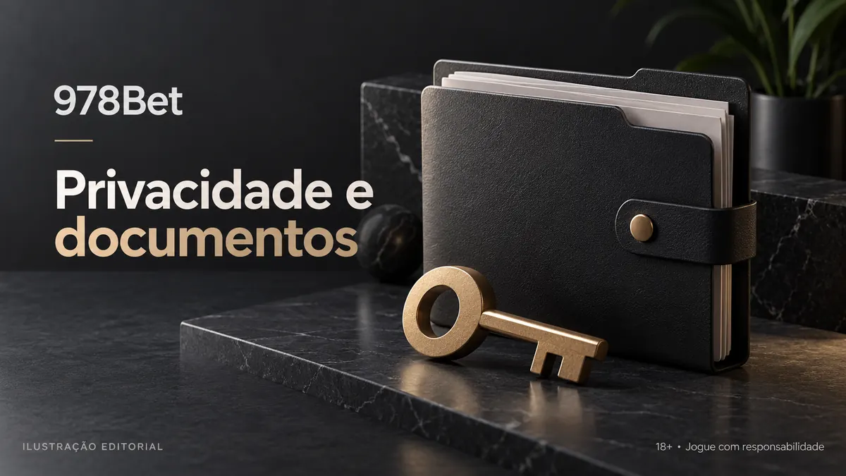 Privacidade e documentos em 978Bet: verificação de identidade antes do primeiro saque. Ilustração editorial.