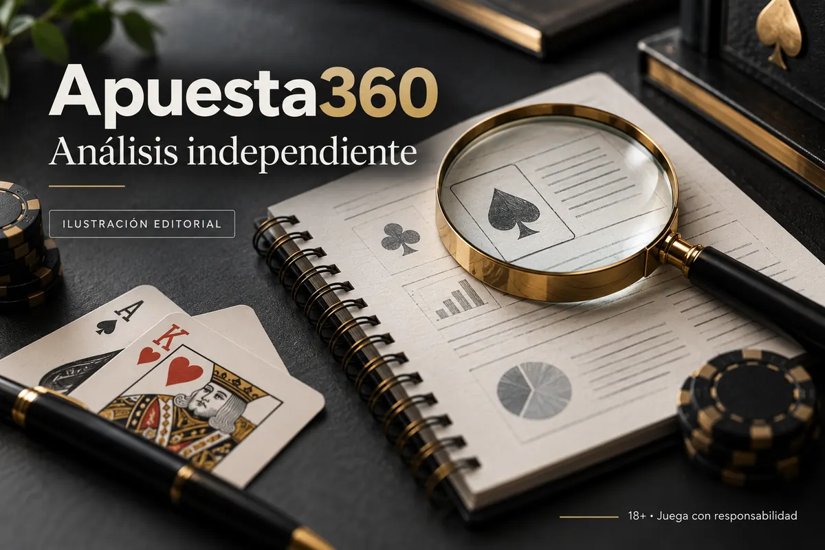 Análisis independiente de Apuesta360: lo que revisamos antes de recomendarlo. Ilustración editorial.