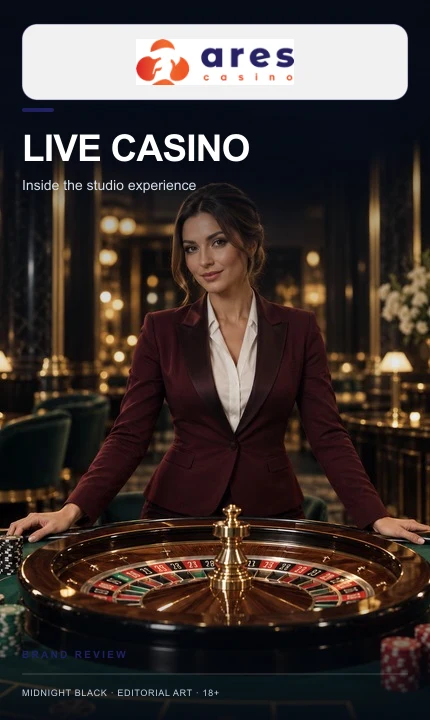 Casino en vivo de Ares Casino: mesas con crupier real.