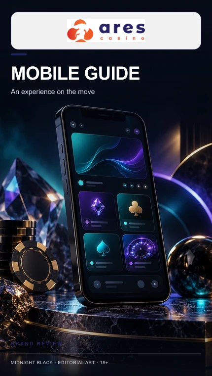Ares Casino en el celular: funciona desde el navegador, la app es opcional.