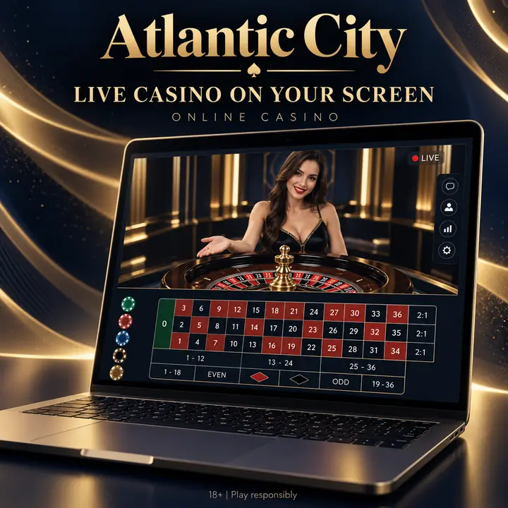 Casino en vivo de Atlantic City: mesas con crupier real.