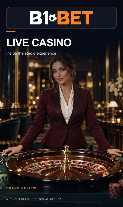 Cassino ao vivo de B1Bet: mesas com crupiê real.