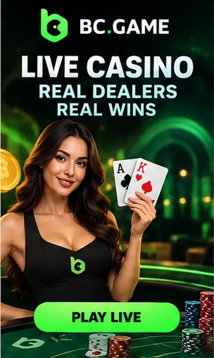 Casino en vivo de BC.Game: mesas con crupier real.
