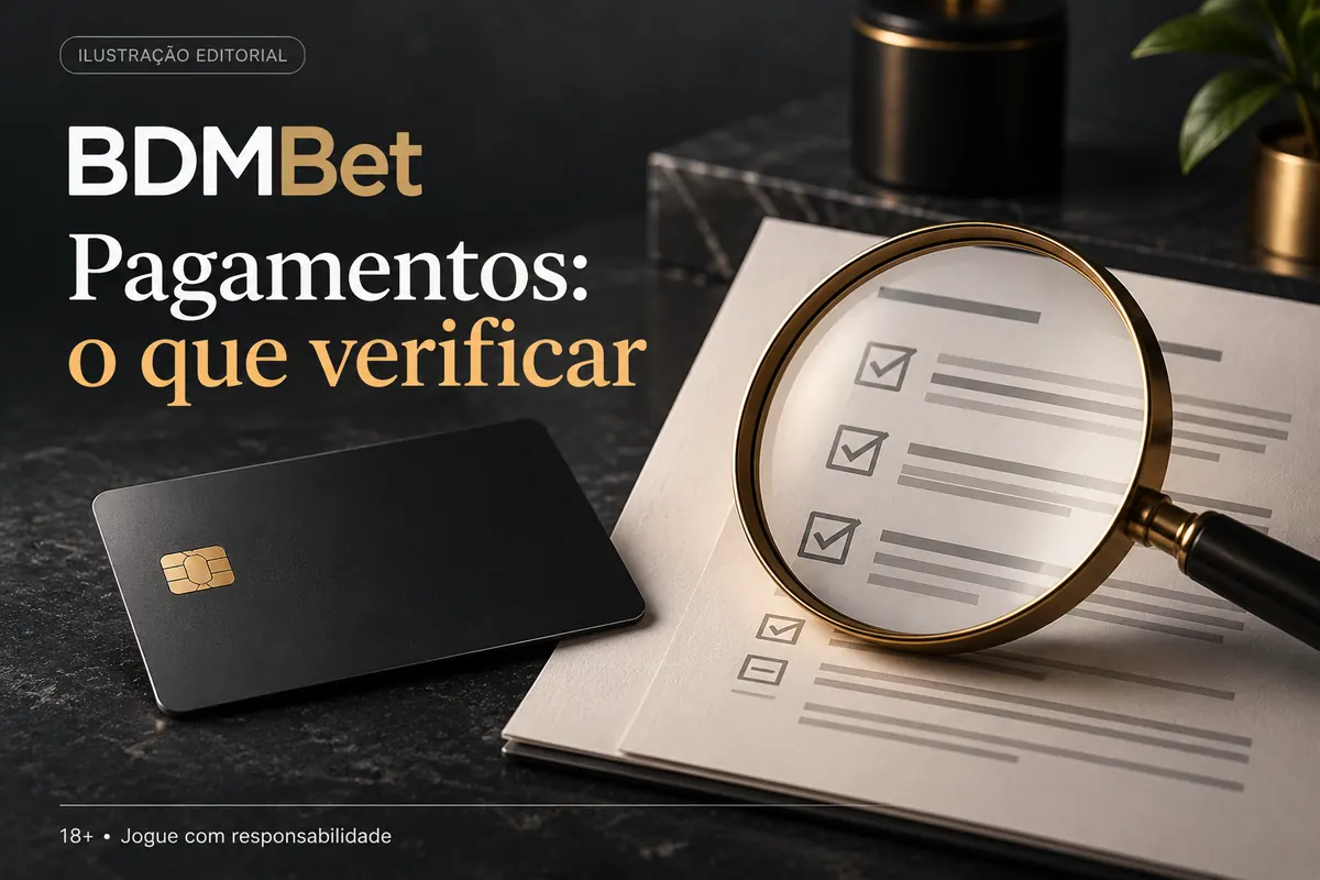 Pagamentos em BDMBet: o que verificar antes de depositar e sacar. Ilustração editorial.
