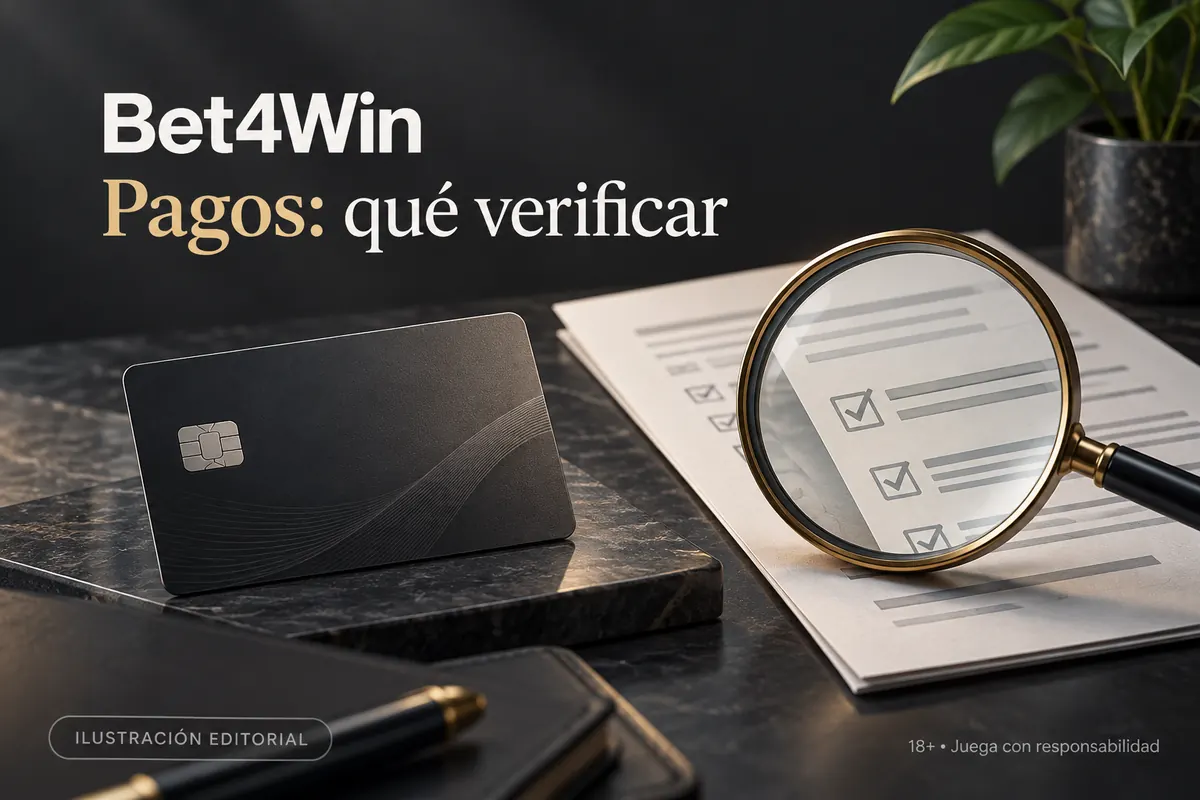 Pagos en Bet4Win: qué verificar antes de depositar y retirar. Ilustración editorial.