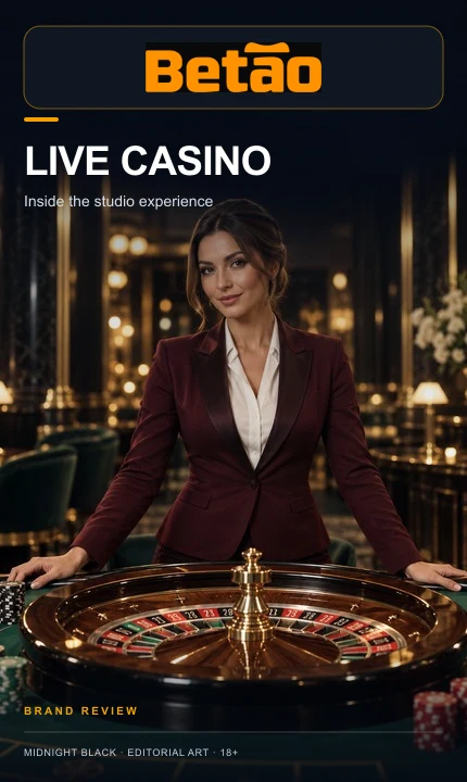 Cassino ao vivo de Betão: mesas com crupiê real.