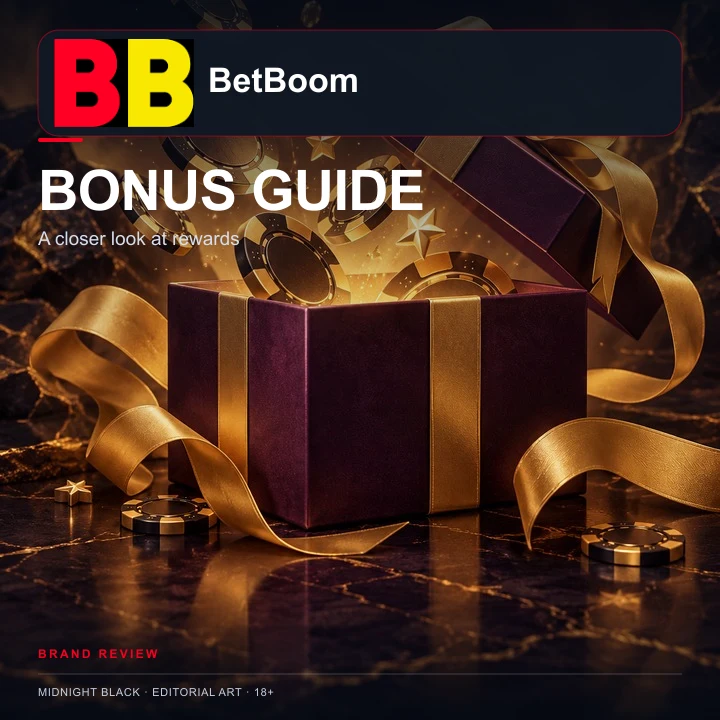 Oferta de boas-vindas de BetBoom. Antes de aceitar, confira o rollover e a aposta máxima.