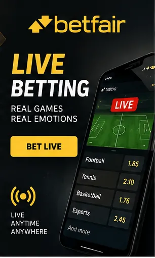 Betfair também aceita apostas esportivas; o bônus de cassino e o de esportes costumam ser diferentes.