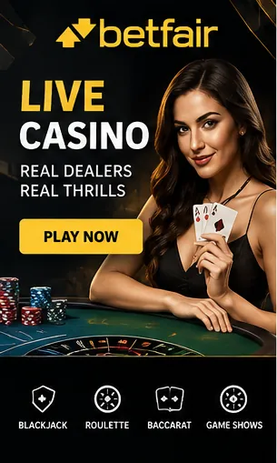 Cassino ao vivo de Betfair: mesas com crupiê real.