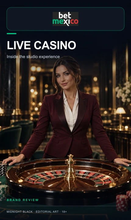 Casino en vivo de Betmexico: mesas con crupier real.