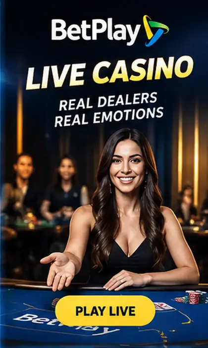 Casino en vivo de BetPlay: mesas con crupier real.
