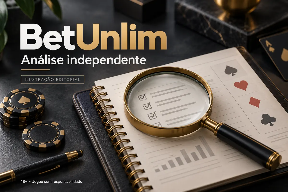 Análise independente de BetUnlim: o que verificamos antes de recomendar. Ilustração editorial.