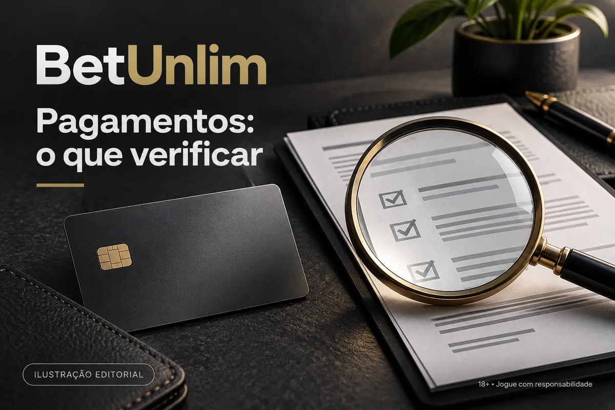 Pagamentos em BetUnlim: o que verificar antes de depositar e sacar. Ilustração editorial.