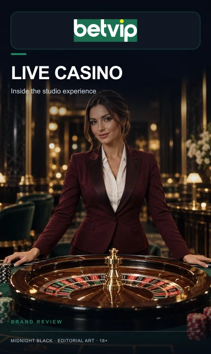 Cassino ao vivo de BetVip: mesas com crupiê real.