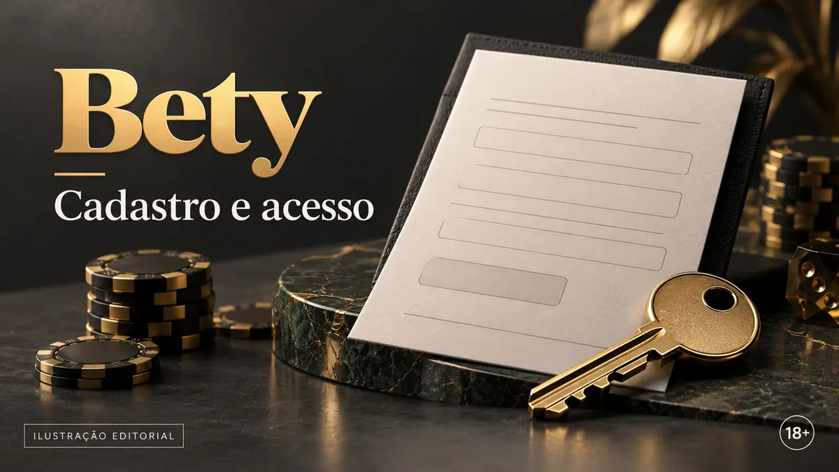 Cadastro e acesso em Bety: dados reais e verificação da conta. Ilustração editorial.