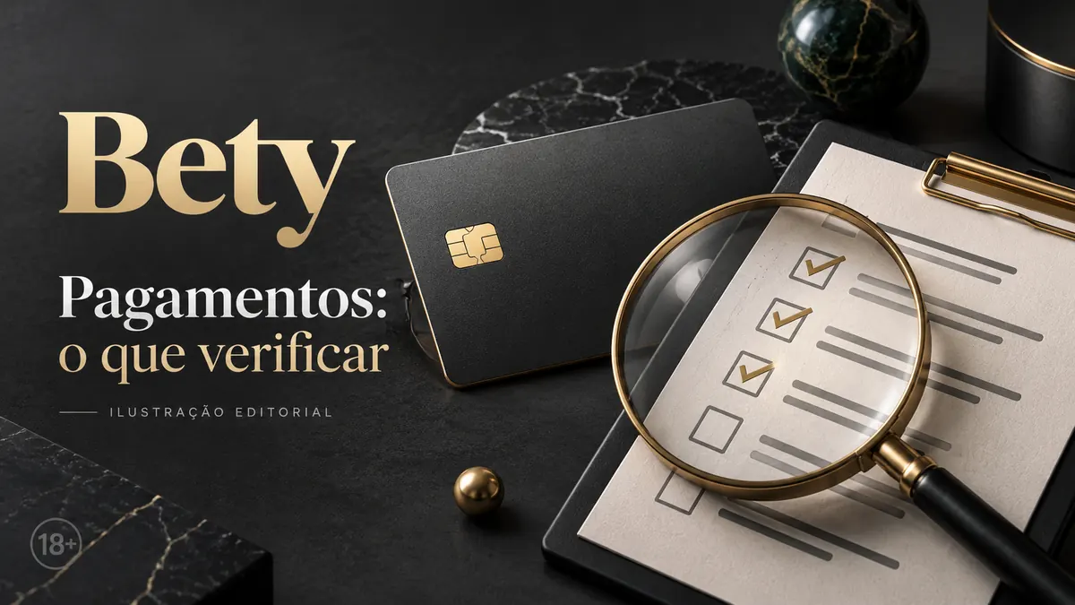Pagamentos em Bety: o que verificar antes de depositar e sacar. Ilustração editorial.