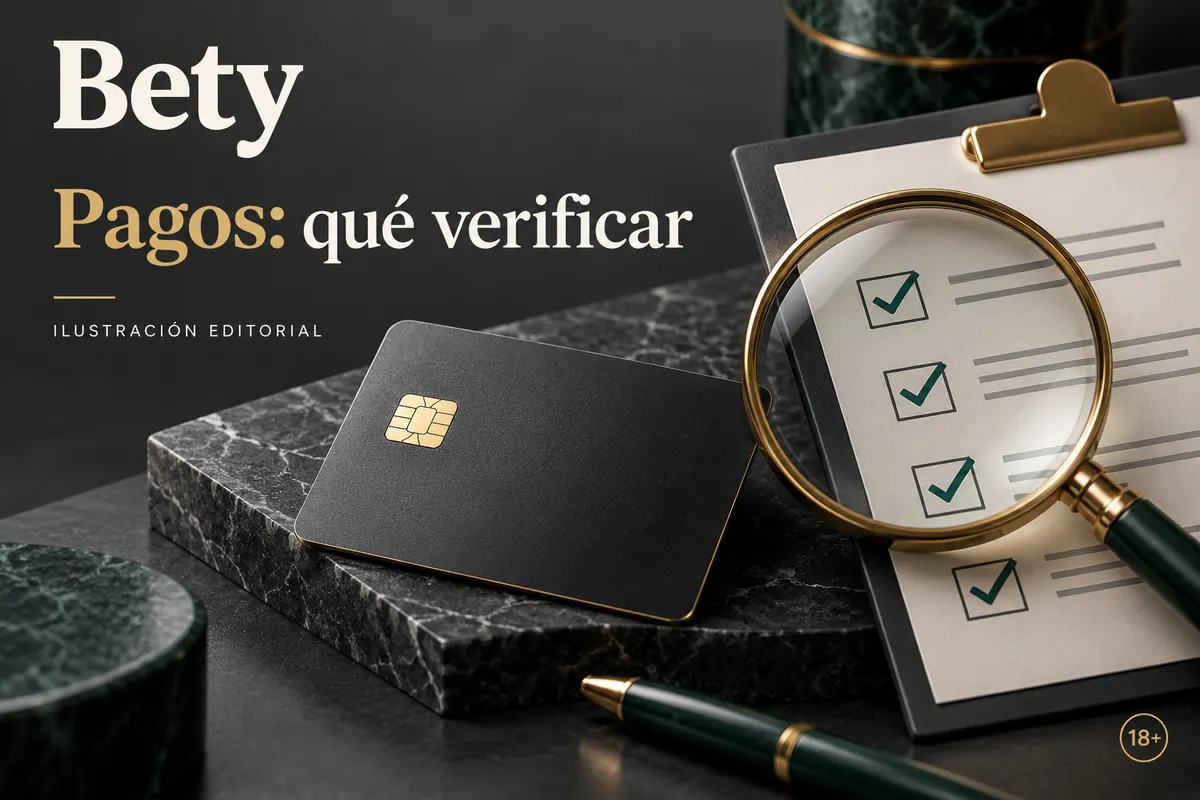 Pagos en Bety: qué verificar antes de depositar y retirar. Ilustración editorial.