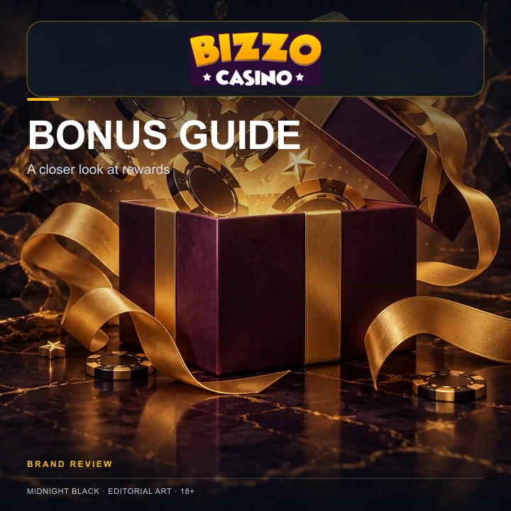 Oferta de bienvenida de Bizzo Casino. Antes de aceptarla, revisa el rollover y la apuesta máxima.