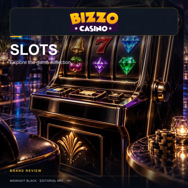 Tragamonedas en Bizzo Casino: el RTP de cada juego se ve en su menú de información.