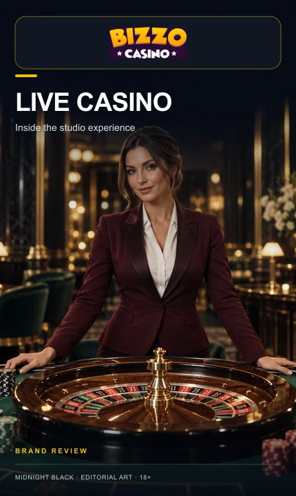 Casino en vivo de Bizzo Casino: mesas con crupier real.