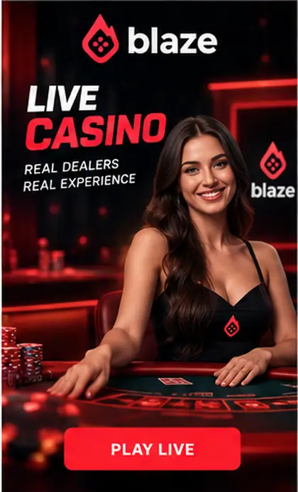 Cassino ao vivo de Blaze: mesas com crupiê real.