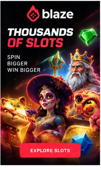 Slots em Blaze: o RTP de cada jogo aparece no menu de informações.