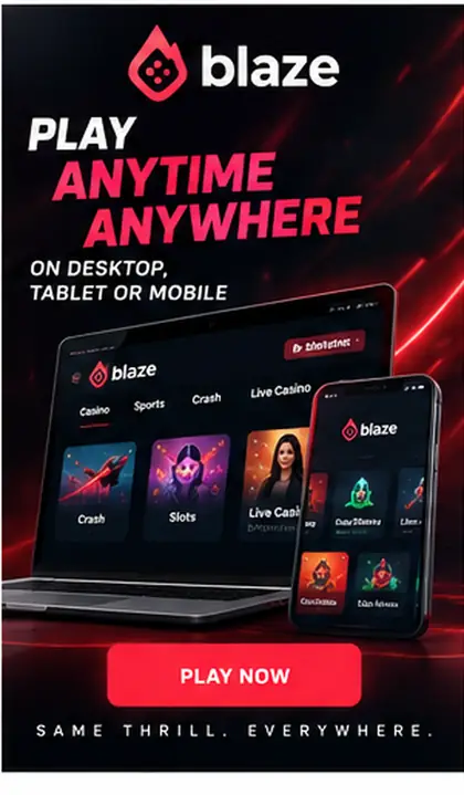 Blaze no celular: funciona pelo navegador, o app é opcional.