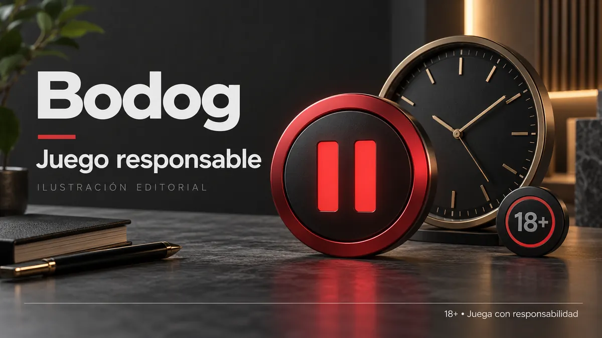 Juego responsable en Bodog: límites de depósito, pausas y autoexclusión. Ilustración editorial.