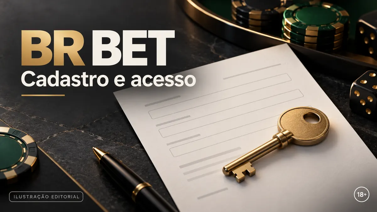 Cadastro e acesso em BRBet: dados reais e verificação da conta. Ilustração editorial.