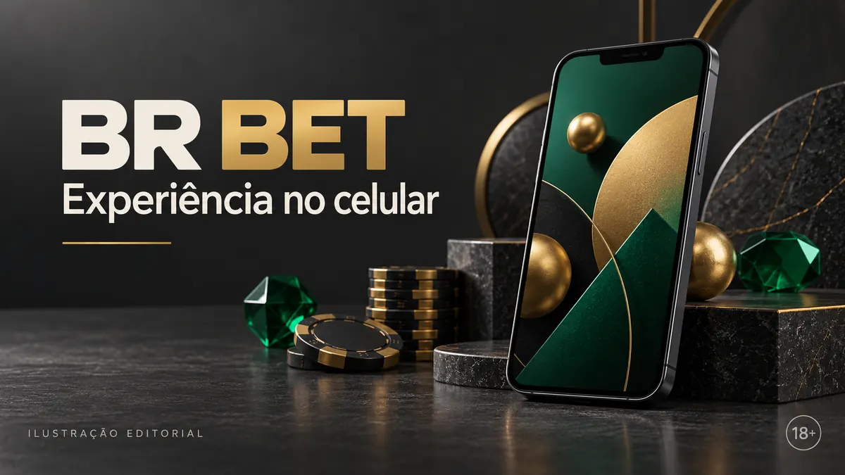 BRBet no celular: funciona pelo navegador, o app é opcional. Ilustração editorial.