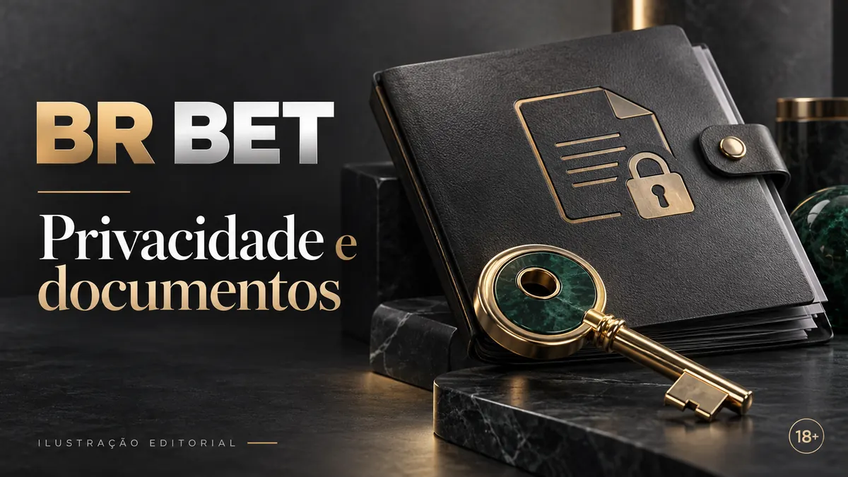 Privacidade e documentos em BRBet: verificação de identidade antes do primeiro saque. Ilustração editorial.