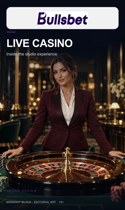 Cassino ao vivo de Bullsbet: mesas com crupiê real.
