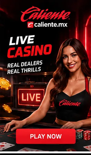 Casino en vivo de Caliente: mesas con crupier real.