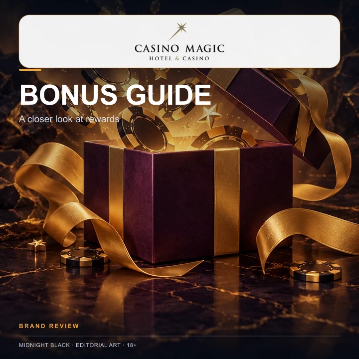 Oferta de bienvenida de Casino Magic Online. Antes de aceptarla, revisa el rollover y la apuesta máxima.
