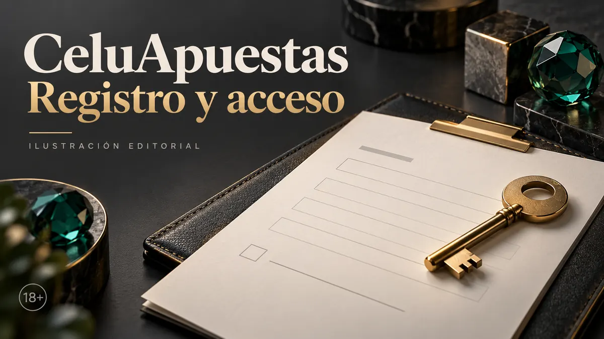 Registro y acceso en CeluApuestas: datos reales y verificación de la cuenta. Ilustración editorial.