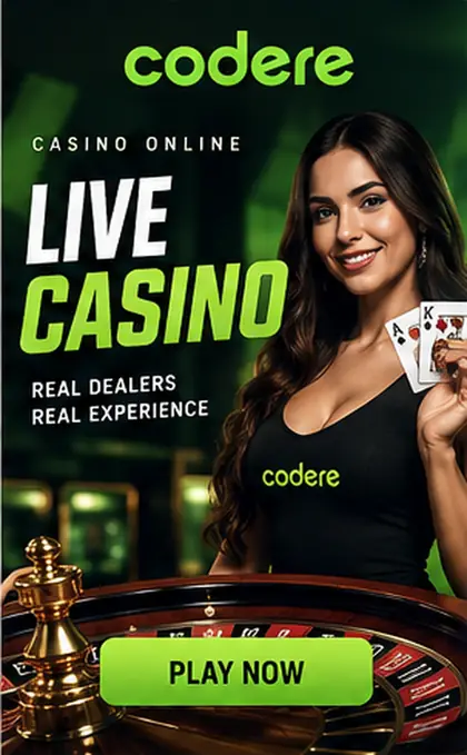 Casino en vivo de Codere: mesas con crupier real.