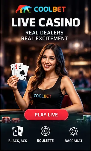 Casino en vivo de Coolbet: mesas con crupier real.