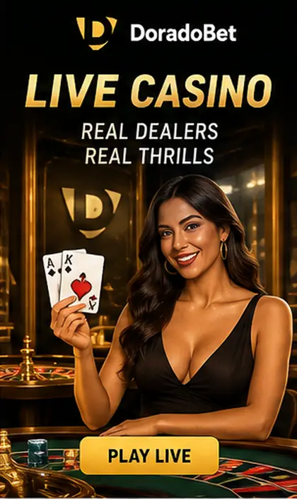 Casino en vivo de Doradobet: mesas con crupier real.