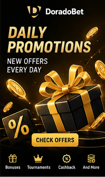 Oferta de bienvenida de Doradobet. Antes de aceptarla, revisa el rollover y la apuesta máxima.