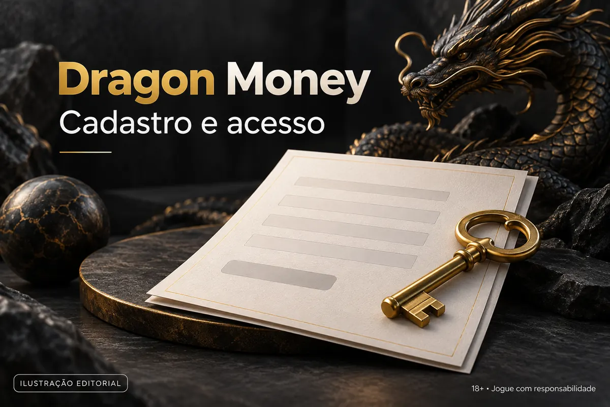 Cadastro e acesso em Dragon Money: dados reais e verificação da conta. Ilustração editorial.