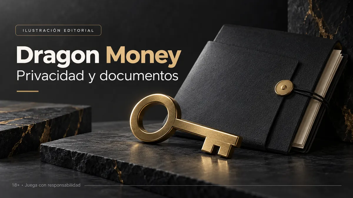 Privacidad y documentos en Dragon Money: verificación de identidad antes del primer retiro. Ilustración editorial.