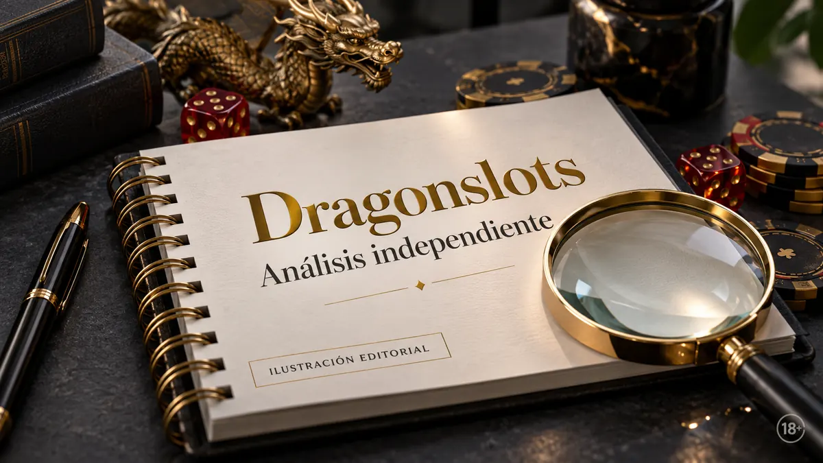 Análisis independiente de Dragonslots: lo que revisamos antes de recomendarlo. Ilustración editorial.