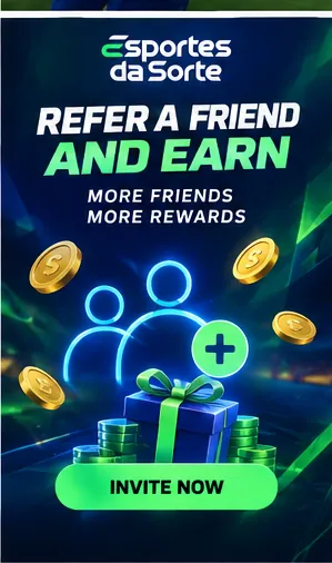 Oferta de boas-vindas de Esportes da Sorte. Antes de aceitar, confira o rollover e a aposta máxima.