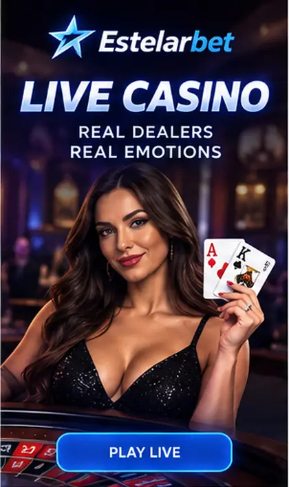 Casino en vivo de Estelarbet: mesas con crupier real.
