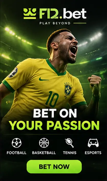 F12.bet também aceita apostas esportivas; o bônus de cassino e o de esportes costumam ser diferentes.