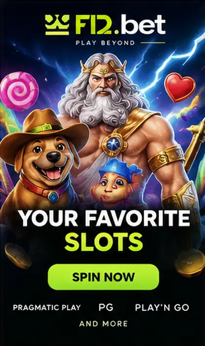 Slots em F12.bet: o RTP de cada jogo aparece no menu de informações.