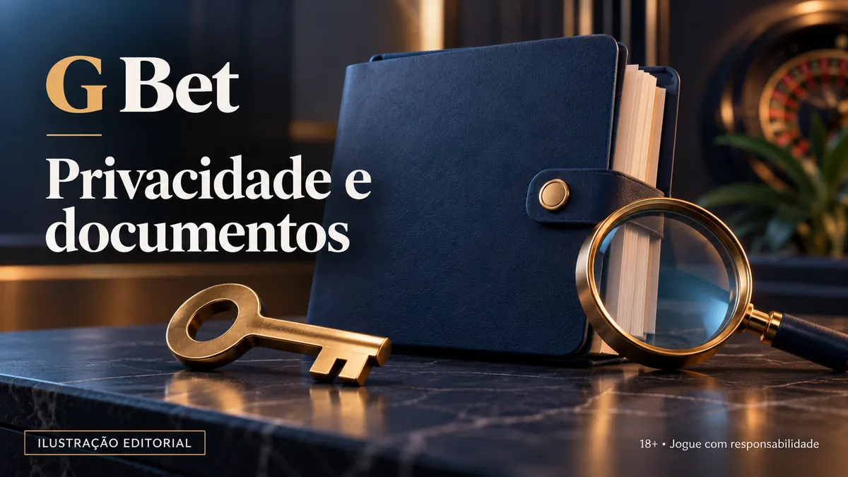 Carteira azul, lupa e chave dourada sobre mármore